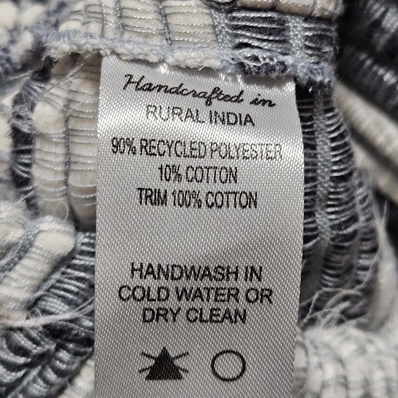 Anthropologie Laura Siegel Ellison Culotte Pants Sz S Stripped‎ Textured Pull On - Picture 9 of 13